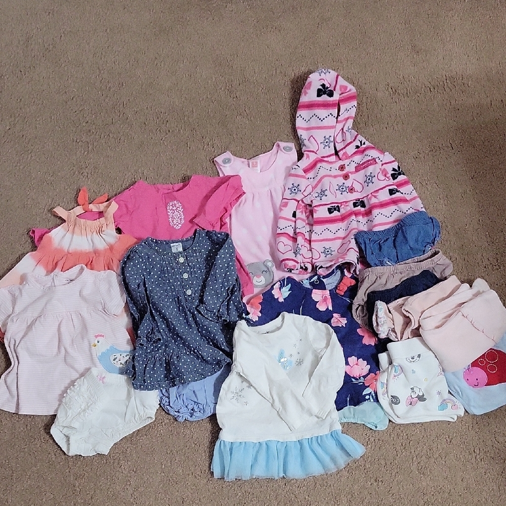 Carters Infant Girls 18pcs. Bundle Clothes Sizes 6 9 12 Mos.
